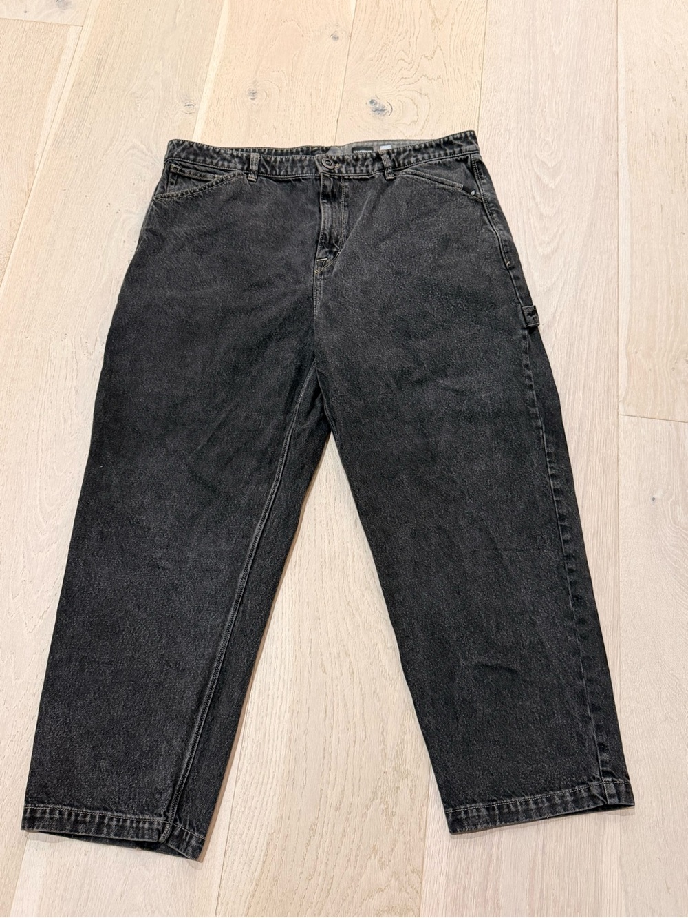 Volcom Kraftsman Loose Tapered Carpenter Jeans Black Wash Size 40 Baggy Skater